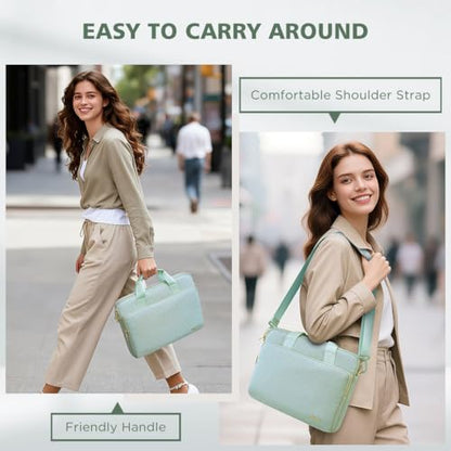 KIZUNA Laptop Sleeve Case 17 Inch Computer Shoulder Bag for 17.3" Lenovo ThinkBook Plus/IdeaPad 3i Gen7/ASUS Vivobook/ZenBook Pro/LG gram/MSI 17/Dell XPS/HP ENVY,Green - color: Green, size: 17 Inch