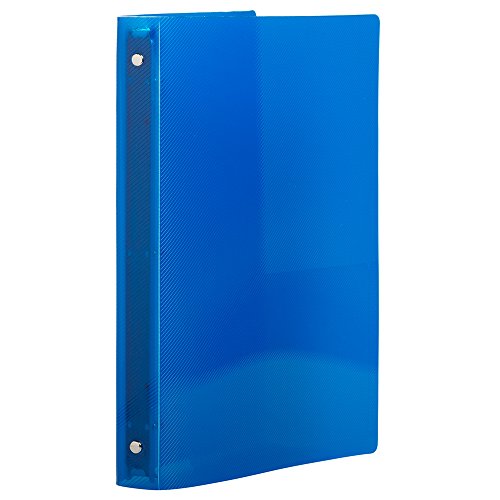 JAM PAPER Plastic 0.75 inch Binder - Blue 3 Ring Binder - Sold Individually - color: Blue, size: 0.75 inch