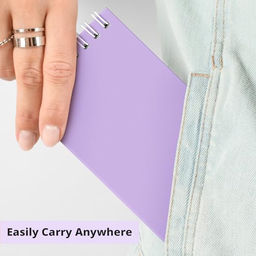 Taja Set of 8 Mini Pocket Notebook Top Spiral Nursing Notepads | Lilac Purple 3" x 5", Mini Little Spiral Notebook, Nursing Notepad, Perfect for Work, School, Office, Nurse, Travel - color: H.Lilac Purple