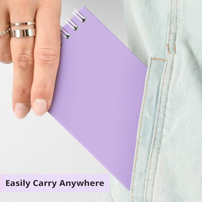 Taja Set of 8 Mini Pocket Notebook Top Spiral Nursing Notepads | Lilac Purple 3" x 5", Mini Little Spiral Notebook, Nursing Notepad, Perfect for Work, School, Office, Nurse, Travel - color: H.Lilac Purple