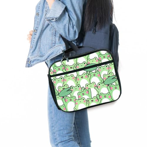 Frog Lunch Box Insulated Reusable Lunch Bag Tote Cooler for Women Men Boy Girl School Work Office Picnic - color: Frog