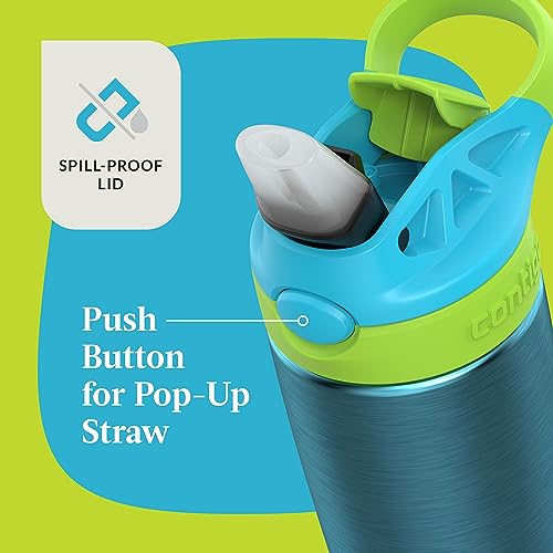 Contigo Aubrey Leak-Proof Spill-Proof Insulated Stainless Steel Water Bottle 13 Oz. - color: Blue Raspberry, size: 13 Ounces