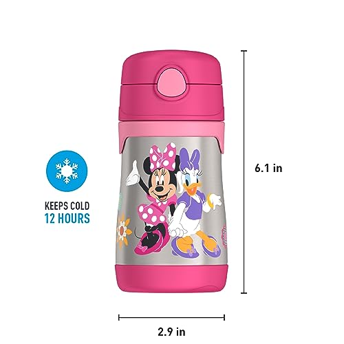 THERMOS Vacuum Insulated Stainless Steel 10oz Straw Bottle, MINNIE MOUSE (Pack of 3) - color: Minnie Mouse, size: 10 Ounces (Pack of 3)