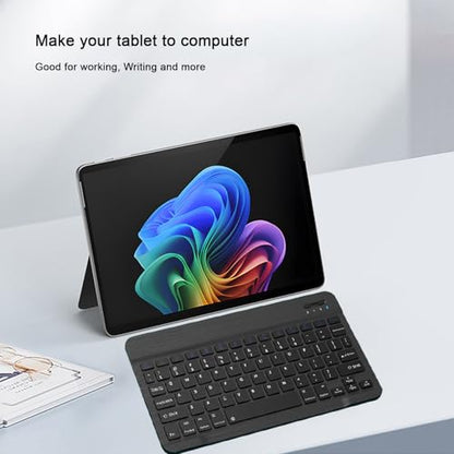 Bluetooth Keyboard Compatible with iPad 10th Generation, Rechargeable Portable 10 inch Wireless Keyboard for iPhone, iPad mini, Samsung Tablets Keyboards Ultra-Slim, Travel Office Computer Accessories - color: Black