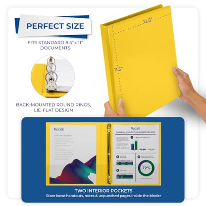 Samsill Economy 0.5 Inch 3 Ring Binder, Round Ring Binder, Customizable Clear View Cover, Yellow (‎18515) - color: Yellow, size: 1-Pack, style: .5-Inch