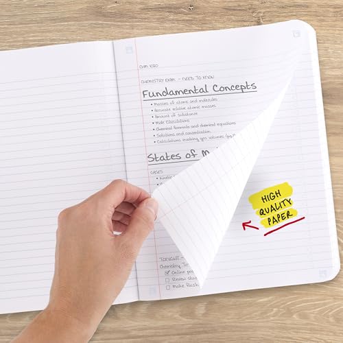 Five Star Composition Book + Study App, 4 Pack, College Ruled Paper, 7-1/2" x 9-3/4", 80 Sheets, Forest Green, Pacific Blue, Fire Red and Black (850065B-ECM) - size: 4 Pack, style: College Ruled