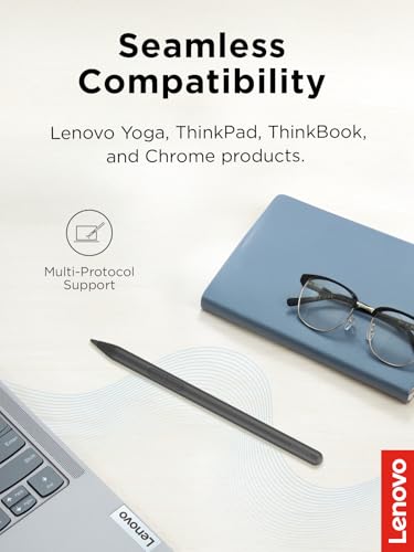 Lenovo Yoga Pen, Rechargeable Stylus for Lenovo Yoga, ThinkPad, ThinkBook, and Chrome, USB-C Charging, Magnetic Attachment, Replaceable Nib, Multi-Protocol Support, Smooth Writing Experience - color: Luna Grey