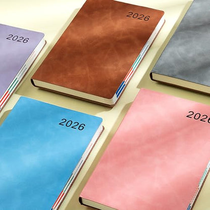 2026 Day Planner 2026 Leather Academic Journal Notebook with 360 Pages Lined for Men Women Daily Scheduling Planning Student Study Schedule Organiser - color: Purple