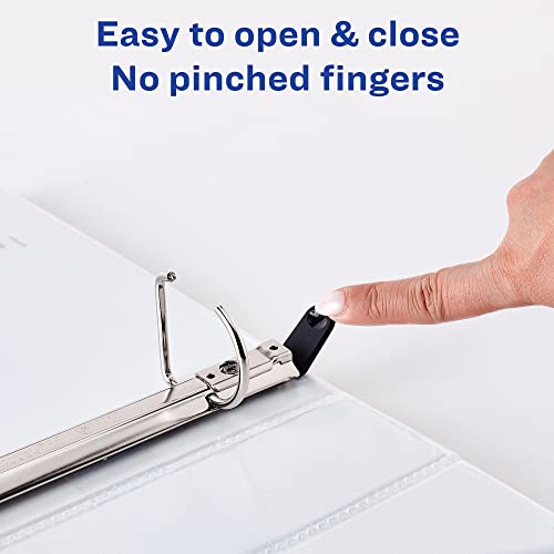 Avery Heavy Duty View 3 Ring Binders, 1" One Touch Slant Ring, 250-Sheet Capacity, 1.4 Inch Wide Spine, Great for Home, School Supplies, Office, or Organization Needs, White Binders (4-Pack of 79780)