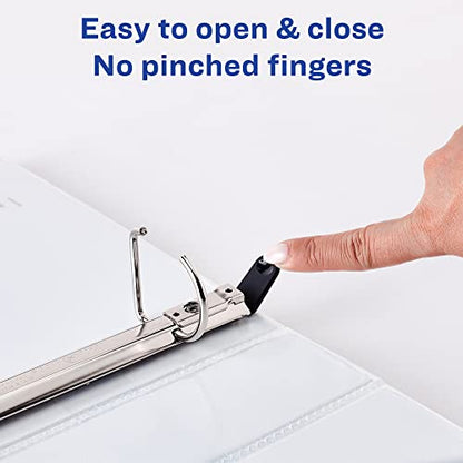 Avery Heavy Duty View 3 Ring Binders, 1" One Touch Slant Ring, 250-Sheet Capacity, 1.4 Inch Wide Spine, Great for Home, School Supplies, Office, or Organization Needs, White Binders (4-Pack of 79780)
