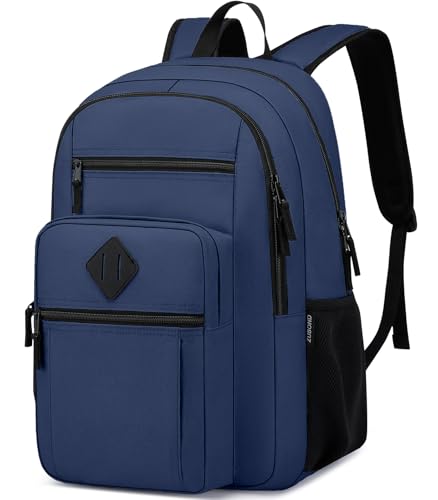 ZUBOND Backpack for School, Lightweight Boys Girls Backpack Fits 15.6 Inch Notebook, Water Bottle Pocket - Ideal for Teens, College Students, Adults - color: Blue, size: 15.6 Inch