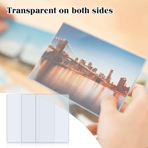 Rainmae 50 Pack 4" x 6" Rigid Print Protectors, Clear Waterproof Hard Plastic Page Sheet Protectors, B6 Paper Sleeves Photo Plastic Sleeves Document Holder Birth Certificate Protector - color: 4x6in (50 Pcs)