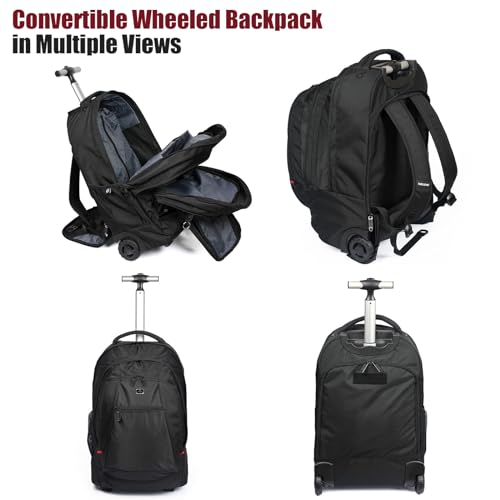 star cloud 21x14 x8 Rolling Backpack For Adults With wheel, Durable Wheeled Backpack With 17" Laptop Sleeve,Travel Carry on Backpack with Wheel for Convenience