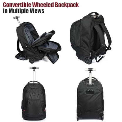star cloud 21x14 x8 Rolling Backpack For Adults With wheel, Durable Wheeled Backpack With 17" Laptop Sleeve,Travel Carry on Backpack with Wheel for Convenience