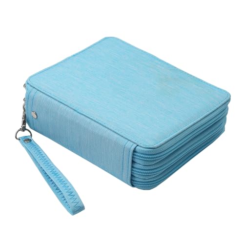 Portable Colored 72 Slots Pencil case Organizer with Printing Pattern for Watercolor Pens, Pencil Case Organizer for Artist - color: Green