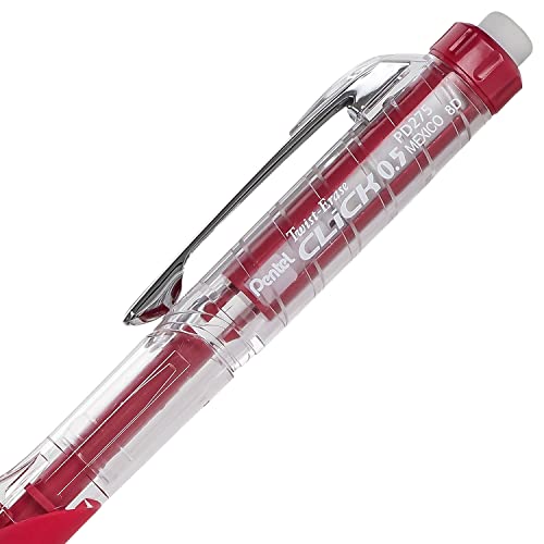 Pentel Twist-Erase Click Mechanical Pencil, (0.5mm), Assorted Barrels, 2 Eraser Refills and Lead, Color May Vary, Pack of 2 (PD275TLEBP2)