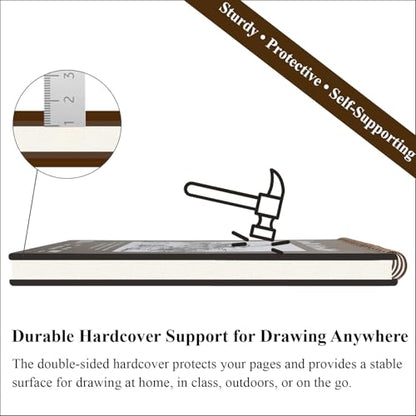 9 x 12 inches Sketch Book, Top Spiral Bound Sketch Pad, 4 Pack 100 Sheets Each (68lb/100gsm), Acid Free Art Sketchbook Artistic Drawing Painting Writing Paper for Kids Adults Beginners Artists - color: Brown, size: 9" x 12" (Pack of 4)