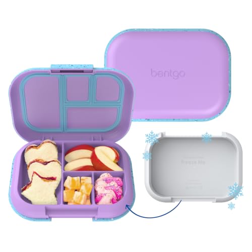 Bentgo Chill Kids Leakproof Lunch Box - 4-Compartment Bento Box with Built-In Ice Pack, 3.3 Cup Capacity, BPA-Free, Microwave & Dishwasher Safe Tray, Ages 3–7 (Vivid Orchid) - color: Confetti Edition - Vivid Orchid