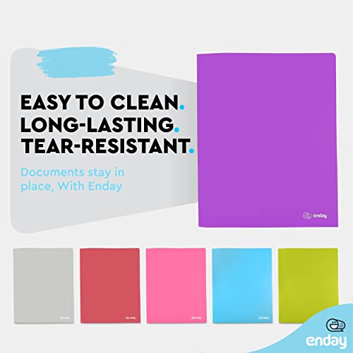 Enday Plastic File Folder with 2 Pockets, Purple, Letter Size, 11.5 x 9.5 in - color: Purple, size: 1