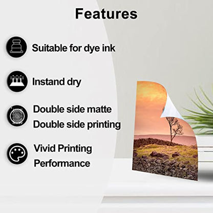 Uinkit 100 Sheets Matte Presentation tabloid paper 11x17 photo paper matte Double Sided 37lb Brochure Paper 6.5Mil for laser and Inkjet Printers - size: 11 x 17 x Matte