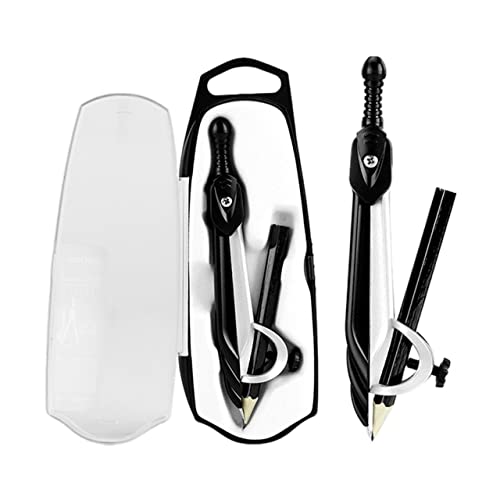 LUNIZ Drawing Compass Geometry Precision Tools Math Geometry Kit Metal Compass Student Circle Drawing Tools & Storage Box Math Supplies Drafting Tools (Color : A) - color: A
