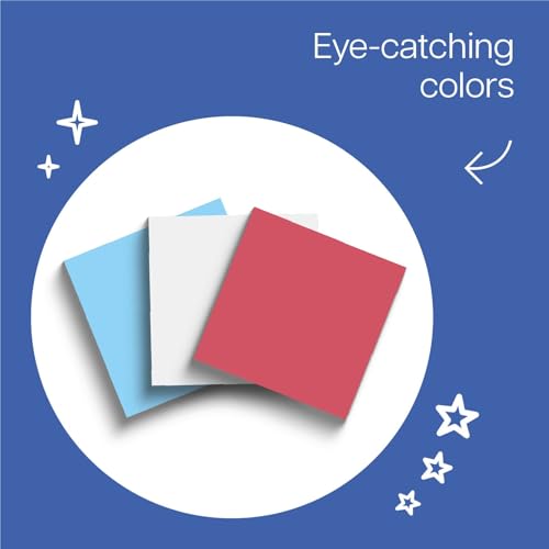 Post-it Super Sticky Notes, 3 Sticky Note Pads, 3 x 3 in., School Supplies, Office Products, 2X the Sticking Power, Red, White, Blue (Pack of 6) - size: 3x3 inches (Pack of 6)