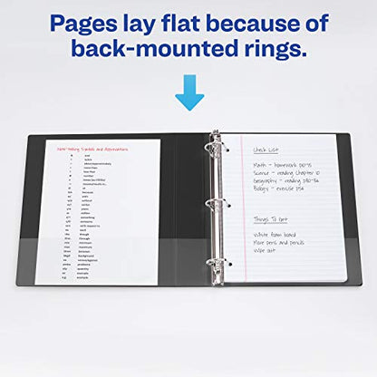 Avery Durable View 3 Ring Binder, 1-1/2 Inch Slant Rings, 4 Black Binders (05738) - size: 1.5"