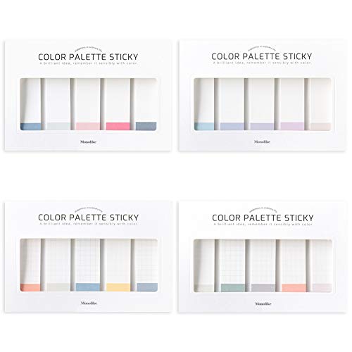 Monolike Color Palette Sticky Index 500 Set 4P - Self-Adhesive Memo Pad 30 Sheets - color: Index 500
