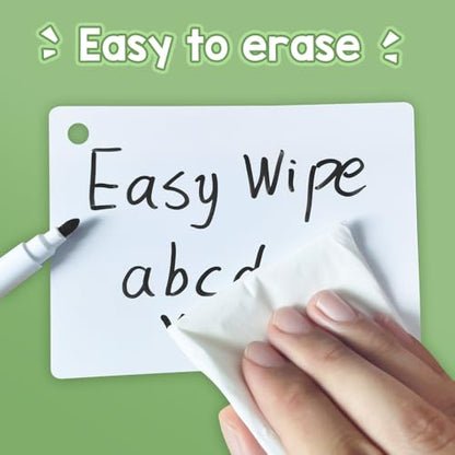 Double-Side Dry Erase Index Card - 20 Laminated Cards for Versatile Use | Laminated Cardstock 4.3x 3.1 inch, Reusable Blank Cards for Home, Work, School, Study Guide, to Do Lists, DIY Teaching Aids