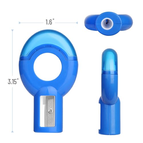 Mr. Pen- Manual Pencil Sharpener & Eraser, 6 Pack, 2-in-1 Manual Sharpeners | Multicolored Sharpener with Eraser Fun Stationery Back to School Supplies, Classroom Rewards, Birthday Party Favors