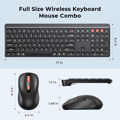 MEETION Bluetooth Keyboard and Mouse, 2.4G + Dual Bluetooth Multi Device, Full Size Silent Ergonomic Keyboard with 4 Level DPI Adjustable Wireless Mouse for Windows, Mac OS Desktop/Laptop/PC, Black - color: Matte Black