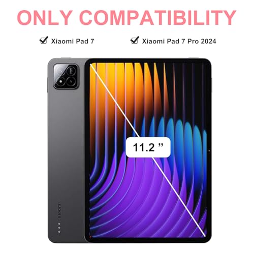 IVEOPPE Keyboard Case for Xiaomi Pad 8/8 Pro/Pad 7/7 Pro 11.2 Inch Backlit | 7 Color Backlit, Magnetic Detachable Wireless Bluetooth Keyboard, Pencil Holder, Stain Resistant Cover, Rechargeable - color: Pink2