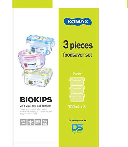 Komax Biokips Sandwich Containers (Set of 3) – Airtight Food Storage Containers – BPA-Free Lunch Containers for w/ Locking Lids – Microwave & Dishwasher Safe Sandwich Box Container Set