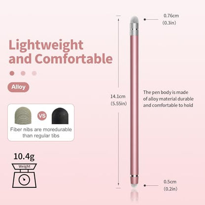 Stylus Pen for Touchscreen,2-in-1 High Sensitivity Stylus | Suitable for iPad/iPhone/Android Tablets,Compatible with Touch Screen Devices(3 Stylus-Black/White/Rose Gold) - color: Black/White/Rose Gold