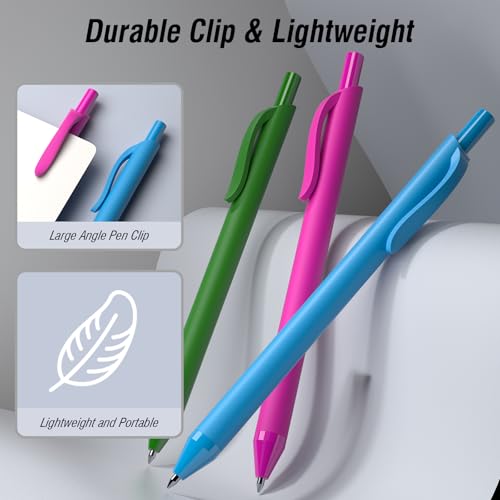 208 Pack Black Pens - Bulk Pens 1.0mm No Bleed Retractable Ballpoint Pens | Medium Point Smooth Writing Black Ink Click Pen for Waitress, Server, Office, business - color: multicolors-black ink