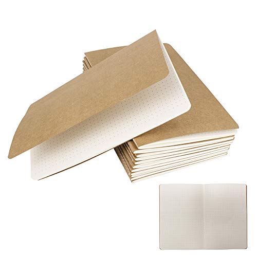 zmybcpack 12 Pack 8.25x5.5 Inches Dot Grid Paper Notebook/ A5 Size Dot Journal Notebook, Dot Grid Subject Notebooks Wire-Bound with Kraft Cover, 30 Sheets/60 Dot Pages - size: 8.2 x 5.5"(12pack dotted)
