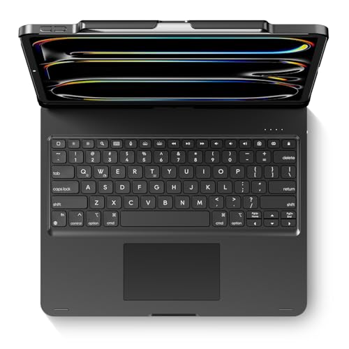 edaiser Swivel Keyboard Case for iPad Air/Pro 13" & 12.9" 3rd-6th Gen Black | 360° Rotatable Cover, Pencil Holder, Trackpad | Backlit |for iPad Air 13" (M2/M3/M4), Pro 13" M4/M5, Pro 12.9" (3rd-6th Gen) - color: Black, size: iPad Pro/Air (12.9"/13")