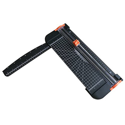 Portable A4 Paper Cutter Efficient Desktop Trimmer for Office Home with Security Cutter Head for Craft Paper Photos Cards Scrapbooking, ABS Material Black