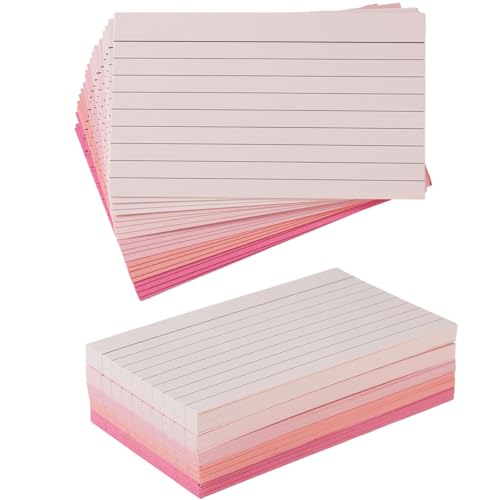 100 Sheets 3x5 Colored Ruled Note Cards Index Cards, 5 Pink | 250 GSM Heavy Flashcards for To Do List Cards, Accounting - color: 5 Pink, size: 3x5