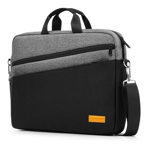 bagasin 15 15.6 16 inch Laptop Computer PC Shoulder Bag Carrying Case, Water-Repellent Fabric Briefcase, Lightweight Toploader, Business Casual or School - color: Grey, size: 15-16