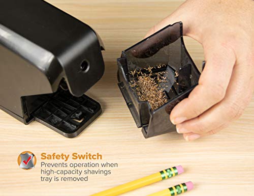 Bostitch Office Battery Pencil Sharpener, 4X Longer Cutter Life, Tip Saver Technology, Black (BPS4-BLK) - color: Black