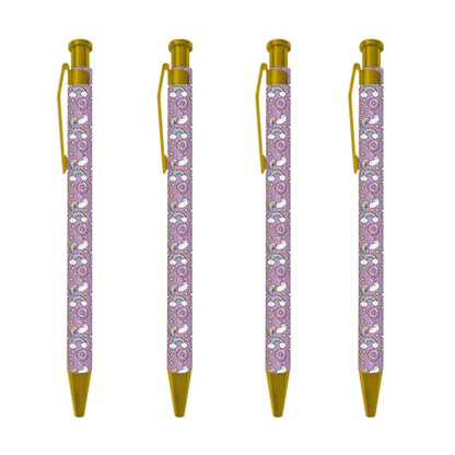 Ballpoint Pen 4Pcs Click Black Ink Metal Retractable 1.0 mm Medium Ballpoint Pens Quick Dry for Office School (Animal) - color: Animal