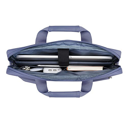 MOSISO Laptop Shoulder Bag 15.6 inch, 15-15.6 inch Computer Bag | Compatible with MacBook Pro 16 inch, HP, Dell, Lenovo with 2 Raised&1 Flapover&1 Horizontal Pocket&Handle&Belt, Lavender Gray - color: Lavender Gray, size: 16 inch