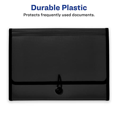 Avery Expanding File Folder Organizer, 13-Pocket Accordion File Organizer, Black, Holds 425 Letter/A4-Size Sheets (73553)