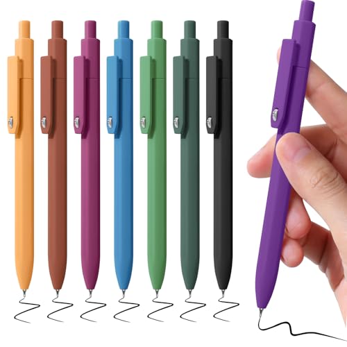 Piochoo Gel Pens, 8 Pack Fine Point Black Ink Smooth Writing Ink Pen, Retractable Quick Dry Aesthetic Cute Pens for Women Nurses School Office Supplies - color: Vivid ColorA