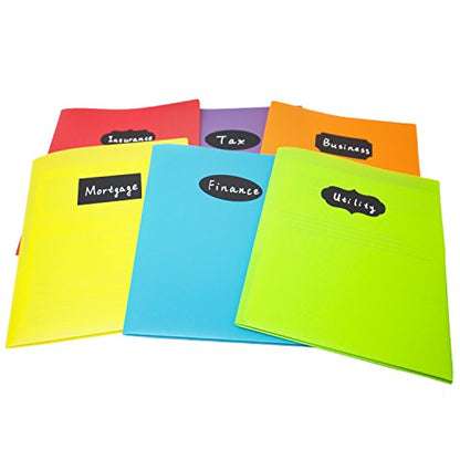 Youngever 6 Pack Heavy Duty Plastic Two Pocket Folders, Heavy Duty Plastic 2 Pocket Folder (Lime Green) - color: Lime Green