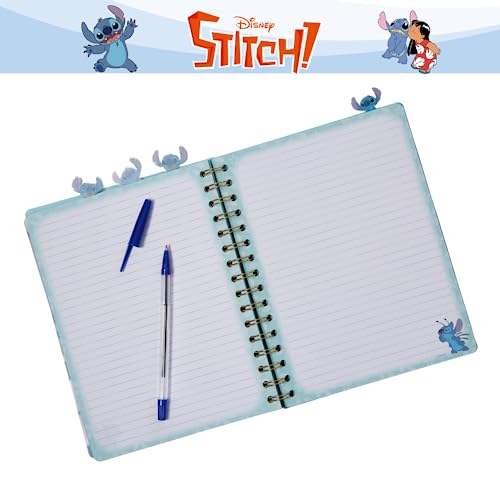 Innovative Designs Stitch Tab Journal Notebook, Spiral Bound, 96 Lined Pages, 8 x 7 inches, Blue - style: Stitch
