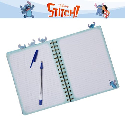 Innovative Designs Stitch Tab Journal Notebook, Spiral Bound, 96 Lined Pages, 8 x 7 inches, Blue - style: Stitch