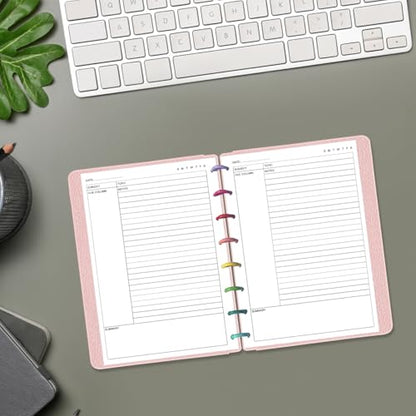 Junior Size Cornell Notes Filler Paper - A5 TUL Custom Note-Taking System 8 Disc Discbound Refill Pages, 50 Sheets/100 Pages, 100 gsm White Paper, 5.8" x 8.3" - size: 1-Pack, style: 8-Disc/Junior Size