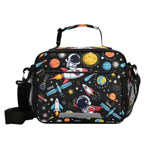 MNSRUU Lunch Bag Space Astronaut Insulated Lunch Bag Women Lunch Totes Men Lunch Box with Adjustable Shoulder Strap Lunch Bag for Work Office School Picnic - color: Astronaut